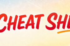Brand banner reading The Cheat Sheet in bold orange-red letters, with a sunset gradient, palm trees, and a city skyline silhouette.