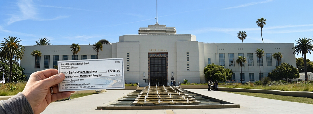 Santa Monica City Hall grant check